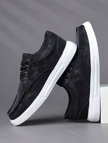 男士运动鞋 男士时尚休闲鞋 系带男鞋 滑板鞋 男士滑板鞋 个性街头男鞋 - 黑色 - 查看 5