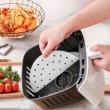 100 包 7.5/9/18/25 厘米预切带孔羊皮纸垫，用于烘焙、蒸煮和烹饪的不粘蒸笼垫，用于蒸包子、谷物的厨房无油纸垫，节日烘焙必需品