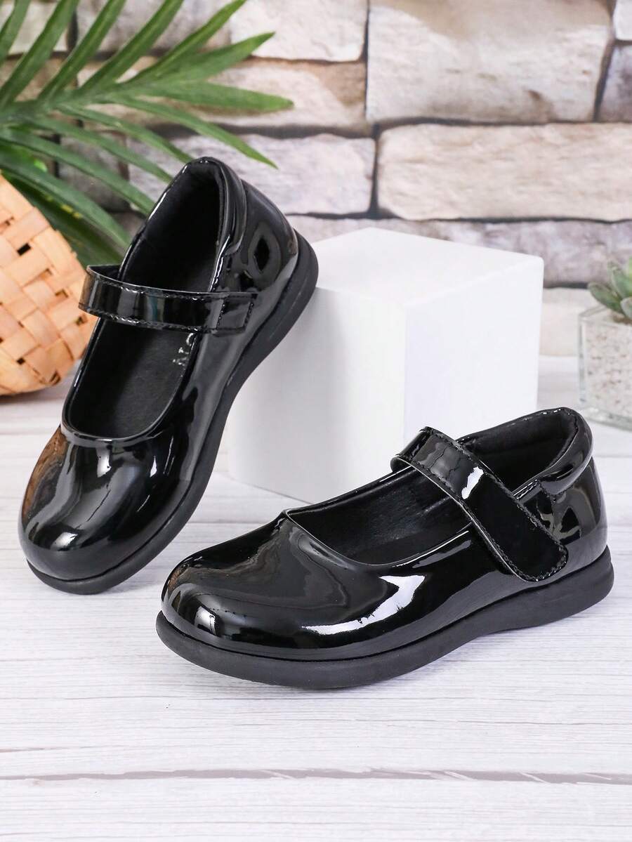 Girls' Black Patent Leather Mary Janes - Classic Buckle School Shoes--Girls' Beige Patent Leather Mary Janes - Bow & Hook - Loop, Fall Season Staple,Go Back To School; Black Shoes; Girls' School Shoes; Girls' Toddler Shoes; Children's Girls' Shoes; Girl's Shoes.
