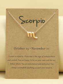 1 件 12 星座符号吊坠项链，女士镀金锁骨链，送给女朋友、最好的朋友的生日礼物