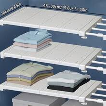 1 pieza Juego 3 en 1 [Adhesivos*2 + Producto] Organizador divisor de estantes sin taladro ajustable, estantería apilable y ahorradora de espacio expandible para armario, cocina, baño, dormitorio, zapatero y espacios estrechos - Multicolor - Ver 2