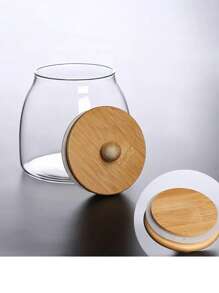 1個透明玻璃罐帶蓋,用於存放糖果、茶、堅果或禮物 - 無色 - 查看 6