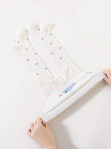 3 Pairs Baby Girls Tight Knit Leggings, Tights, Warm & Soft, Autumn/Winter - Multicolor - View 4