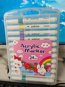 5pcs/9pcs/10pcs/12pcs/24pcs Acrylic Marker Pens, Children's Art Graffiti Pens, Waterproof Acrylic Marker Pens, Opaque Layerable Watercolor Pens, Random Delivery