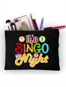 2pcs/Set "Bingo" Letter Print Handbag Set, Bingo Women's Handbag And Wallet Set, Including A Handbag And A Coin Purse, Large-Capacity Women's Bag, Lightweight Large-Capacity Handbag, Reusable Burlap Shopping Bag, Fabric Structure,Gifts For Women,Christmas Gifts,Gift Ideas For Women