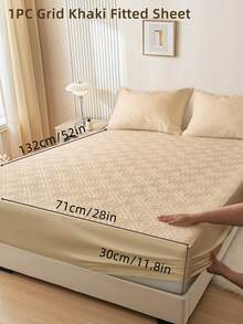 1pc Fitted Sheet, Bedding, Bed Sheet, Waterproof  Fitted Sheet, Skin-Friendly Mattress Cover, Soft And Comfortable Bedding For Bedroom, Room Decor, Halloween Decor, Christmas Decoration, 11.8 Inch Deep Pocket Cooling Breathable Quilted Fitted Sheet For All Seasons, For Single, Twin, Full, Queen And King Size, Solid Color Mattress Protective Cover, Dustproof, Comfortable And Machine Washable - 彩色 - 查看 165