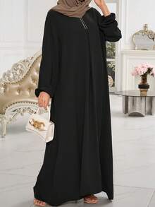 1 件女士穆斯林伊斯兰长袍，无头巾，亲肤透气面料，适合女性日常穿着，四季皆宜 - 彩色 - 查看 20