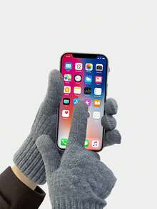 Men's Knitted Gloves, Double-Layer Thermal Lining, Warm, Windproof, Touchscreen Suitable For Delivery, Cycling In Winter Autumn Outfits Fluffy,Summer,Festival,Men Gifts,Cover Up - One Size Fits All - View 4