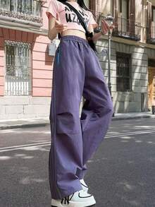 New Girls' Casual Straight Leg Pants, Versatile Outdoor Sports Trousers For Older Tween Girl