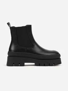 Women's Chunky Platform Chelsea Boots - Casual Winter - Black - View 3