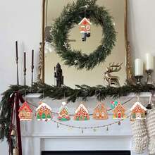 8/16 pièces Décorations de maison en pain d'épices pour sapin de Noël, décorations de Noël à suspendre pour sapin de Noël, décoration de maison en pain d'épices, sapin de Noël, Père Noël, décorations de Noël, cadeaux de Noël
