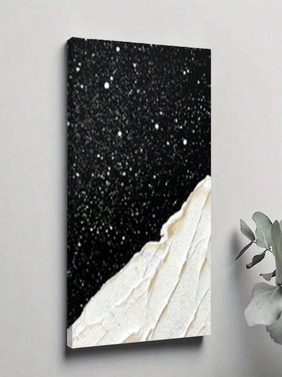 1pc 30x40cm(12x16inch) BlackWhiteTetureAbstractPaintingSetofMountainPaintingPiecesWhiteAbstractPaintingTetureWallArtHeavyTetureArt Framed