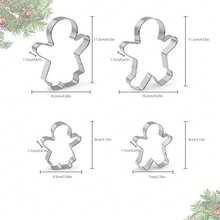 2pcs Gingerbread Man Cookie Cutter Set, Stainless Steel Baking Mold For Gingerbread, Cookies, Cakes, Christmas Baking Tools Christmas Christmas Decorations Christmas Pajamas Christmas Gifts Christmas Decor
