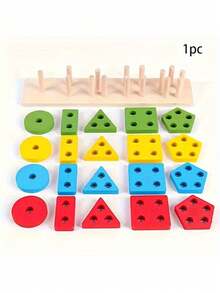 Juguetes de madera para clasificar y apilar, juguetes de madera para niños pequeños y preescolares, juguetes educativos, reconocimiento de colores y formas, rompecabezas de aprendizaje, regalos de Navidad y Pascua