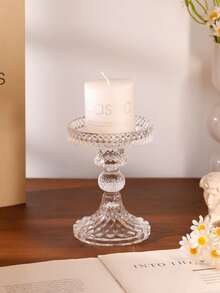 1 Peça/1 Conjunto Suporte de Vela de Vidro Listrado Minimalista, Suporte de Vela de Vidro Redondo para Centros de Mesa de Jantar, Centros de Mesa, Decoração Doméstica, Porta-copos de Café, Cinzeiros, Suprimentos para Eventos de Feriados, Festas Temáticas Familiares, Suporte de Vela para Decoração de Lareira, Suporte de Vela Coluna para Decoração de Mesa, Casamentos, Decorações para Casa