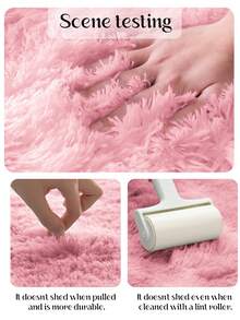 1pc Rug, Area Rug, Living Room Rug, Bedroom Rug, Room Decor, Solid Color Soft Modern Indoor Large Shaggy Rug For Bedroom Living Room Dorm Room, Fall Decor, New Year Winter Warm Decor, Halloween Gifts, Bedroom Decor, Christmas Decoration, Home Decorative Non-Slip Plush Fluffy Area Rugs Girl Pink Comfy Floor Carpet - 彩色 - 查看 7