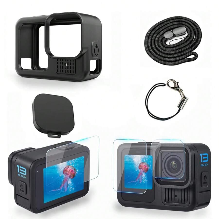 Silicone Sleeve Protective Case For Gopro Hero 13 Black Screen Protectors Lanyard For Go Pro Hero13 Accessories Kit