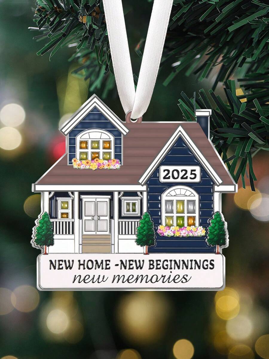 New Home, New Memories, New Beginnings, Christmas Acrylic Ornament,Christmas Home Decor 2025, Christmas Tree Hanging Decorations, Housewarming Gifts For New House, New Home Acrylic Ornament For New House Decor, Moving House Gift For Family Friends Christmas Decorations Room Decor