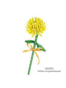 1 Flower Building Bricks, DIY Flower Series Building Blocks, Sunflower, Bella Flower,Carnation,Kapok,Africa Daisy, Artificial Flower, Home Decoration,Desktop Decoration,Pressure Relief Activities, Birthday Gift,A Set Of 10 With 1000+ Pcs Particles.