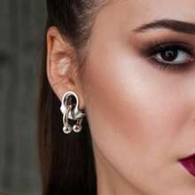 2pcs Meteorite Shaped Ear Gauges, Suitable For Stretched Earlobes, Stainless Steel Material, Ear Plugs, Body Piercing Jewelry