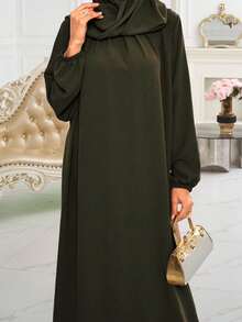 1pc Soft & Breathable Loose Casual Abaya Dress, Suitable For Muslim Women's Daily Wear, Applicable For Spring, Summer, Autumn - Multicolor - View 25