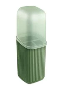 Duo Bathroom Kit - Liquid Soap Holder - Toothbrush Holder - Tray - Green - View 3