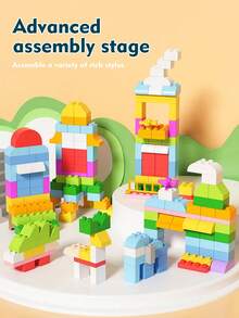 500pcs Large Particle Changeable Creative Building Blocks Toy Set, Develops Children's Thinking And Creativity