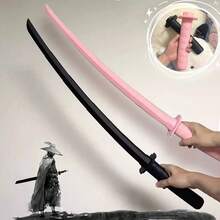 A Casual-Style Plastic Telescopic Samurai Sword, Suitable For Role-Playing, Theatrical Performances, Fun Photo Props, And Halloween Party Costumes/Weapons. (For Decorative Purposes Only; Not For Felling.) - Multicolor - View 3