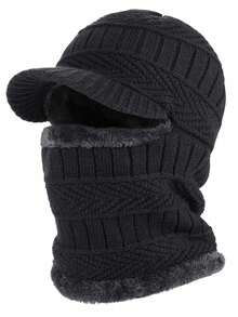 Passamontagna invernale lavorato a maglia, berretto caldo per ciclismo e sci, maschera antivento, cappuccio lavorato a maglia, passamontagna termico in pile pesante, outfit autunnale