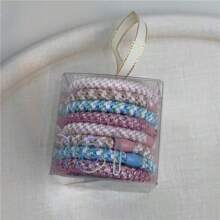 8件套简约优雅发圈/发绳套装，高弹力不伤发，时尚马尾辫配饰，女士马尾辫发圈，发绳发带，运动健身服 - 彩色 - 查看 27