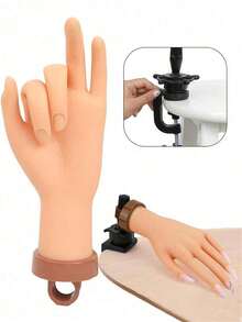 1pc Acrylic Nail Practice Hand, Nail Art Training Hand, Fake Hand, Acrylic Nail Practice Hand, 1 Nude Color Hand (Random Delivery) - Multicolor - View 2