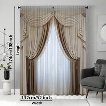 2 piezas de cortinas beige con bolsillo para barra, adecuadas para dormitorio, oficina, cocina, sala de estar, estudio y decoración del hogar. Fácil instalación, duraderas y esenciales para la decoración de la habitación. - Multicolor - Ver 11