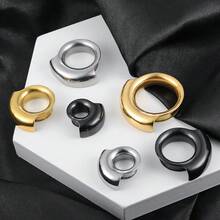 2pcs Meteorite Shaped Ear Gauges, Suitable For Stretched Earlobes, Stainless Steel Material, Ear Plugs, Body Piercing Jewelry