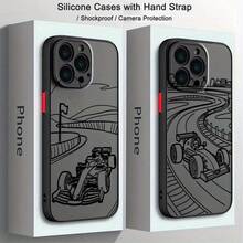 Funda de TPU suave transparente mate para Apple 16 15 14 13 12 11 8 XR XS Pro Plus, funda de teléfono con patrón de arte de carreras genial - Colores mixtos - Ver 3