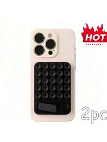 Soporte de teléfono móvil de silicona con ventosa doble cara, accesorio de teléfono móvil de manos libres, soporte para selfie y video, accesorio para teléfono y teléfono móvil Android, ventosa de silicona de fuerte adherencia adecuada para una variedad de escenarios utilizada para sostener el teléfono y evitar que se caiga, accesorios de selfie para teléfono móvil