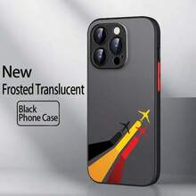 Funda de TPU suave transparente mate con patrón creativo artístico de avión para Apple 16 15 14 13 12 8 XR XS Pro Plus - Colores mixtos - Ver 7