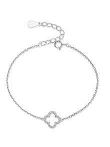 Conjunto de pulseras de mujer con trébol de cuatro hojas con incrustaciones de circonita, estilo europeo y americano a la moda, adecuado para múltiples ocasiones, se puede apilar, también adecuado como regalo para amigas y novias