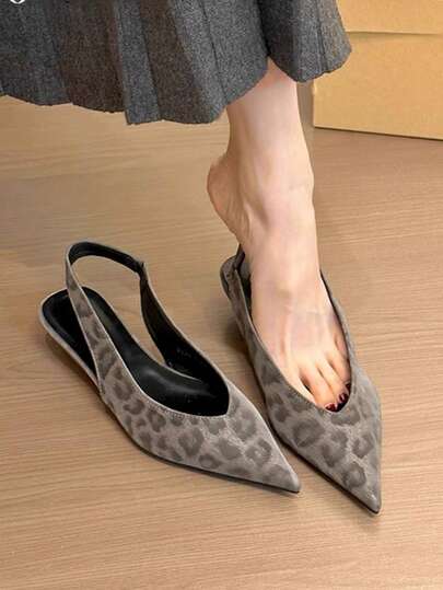 2025 Spring French Elegant Pointed Toe Backless Flat Sandals For Women,Sexy,Women Pumps,Elegant,Kitten Heels