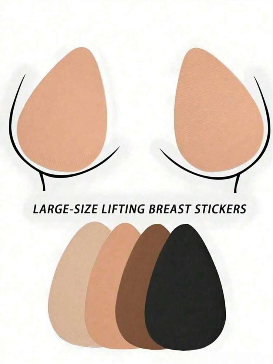 2 Peças Fita Adesiva Invisível de Silicone para Suporte de Sutiã Sem Alça, Cor Nude/Preto, Adequado para Tamanhos de Copo B-E