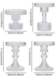 1 Peça/1 Conjunto Suporte de Vela de Vidro Listrado Minimalista, Suporte de Vela de Vidro Redondo para Centros de Mesa de Jantar, Centros de Mesa, Decoração Doméstica, Porta-copos de Café, Cinzeiros, Suprimentos para Eventos de Feriados, Festas Temáticas Familiares, Suporte de Vela para Decoração de Lareira, Suporte de Vela Coluna para Decoração de Mesa, Casamentos, Decorações para Casa