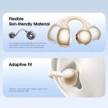 Lenovo TA410 Modèle 2025 Dernière version Écouteurs Bluetooth, Technologie de conduction osseuse, Design ultra-léger de 2,8 g, Convient pour la course, la gym, le yoga, etc., IPX5 résistant à la transpiration, 24 heures de lecture avec boîtier de charge, Bluetooth 5.4 Gaming, Effets sonores spatiaux HIFI, Beige, Noir, Violet, Meilleurs cadeaux pour les amis, Cadeaux de remise des diplômes, Cadeaux de rentrée scolaire