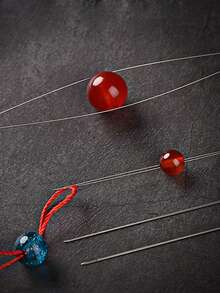 21Pcs/7Pcs Metal Open Beading Needles Set - 7 Assorted Sizes, Folding Seed Bead Needles For Jewelry Making With Storage Container - Multicolor - View 1