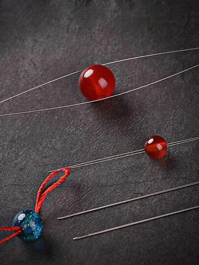 21Pcs/7Pcs Metal Open Beading Needles Set - 7 Assorted Sizes, Folding Seed Bead Needles For Jewelry Making With Storage Container