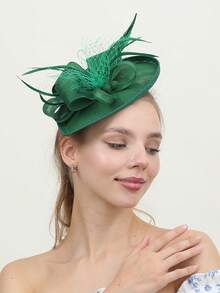 1pc Halloween Headwear Fascinator Headband Clip Hair Accessories For Women Kentucky Headwear Derby Pillbox Hat For Artificial Feathers Cocktail Wedding Tea Party Hat, Autumn, Top Hat, Rave, Bride To Be, Tiny Hats, Mini Fascinator, Mini Top Hat , Mini Cap, Gifts