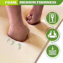 1 Pieza - (60cm*180cm), Grosor 5/8/10cm, Cojín de espuma de alta densidad moderadamente suave y duro, Almohadilla para cambiar de sofá, Colchón, Reemplazo de cojín de balcón, Relleno de cojín de sofá y chaise longue, Espuma de alta resistencia, No se deforma fácilmente con el uso a largo plazo, Adecuado para muebles de interior y exterior y proyectos DIY, La esponja amarilla no es fácil de cambiar de color y es resistente a la suciedad