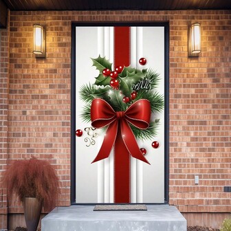 2D 可拆卸圣诞红色蝴蝶结门装饰 - 非常适合节日和生日装饰，为任何房间增添节日气氛