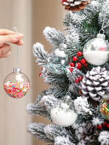 4/1 Peça Decorações de Natal Transparentes, Podem ser Preenchidas com Bolas Decorativas de Natal DIY, Lâmpadas Decorativas Penduráveis, Itens Decorativos, Festa de Natal, Casamento, Decoração Doméstica, Podem ser Preenchidas e Reutilizadas, Suprimentos de Decoração de Festa