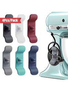 2/4pcs Durable TPR Stick-On Kitchen Appliance Cord Organizers | Neat And Tidy Wire Management For Mixers, Coffee Makers, Air Fryers | Kitchen Accessories Organizer