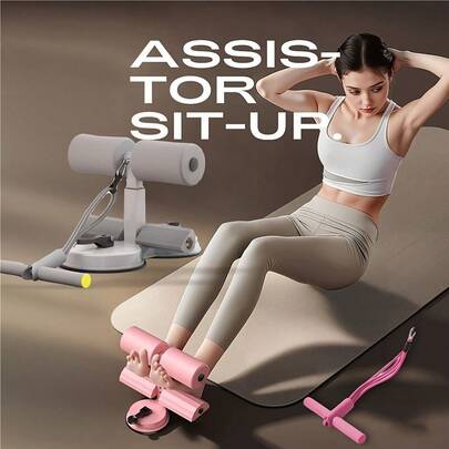 1 pieza de entrenador de flexiones con banda elástica, entrenador de abdominales, equipo de fitness de abdominales conveniente, ajustable a varios niveles, yoga pilates, entrenamiento de abdominales, equipado con 2 ventosas poderosas para el entrenamiento de los músculos abdominales y la fuerza de las piernas, adecuado para uso en el hogar, la oficina o el gimnasio