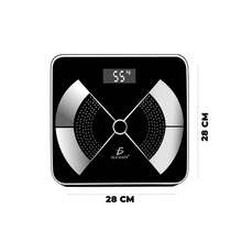 Báscula Digital Inteligente Peso Corporal hasta 180kg Báscula Electrónica Smart Body Fat Scale Conexión App Precisión para Salud Gimnasio Casa Vidrio Templado - Negro - Ver 2